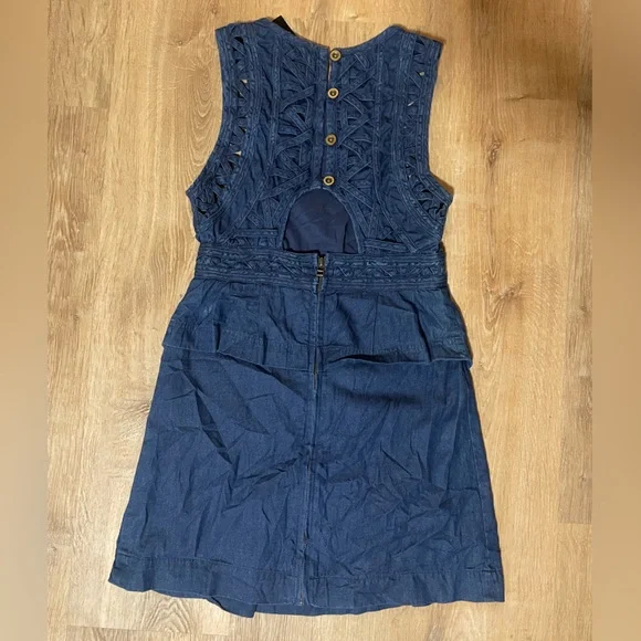 Free People New Romantics Highland Lattice Denim Dress - Picture 7 of 10